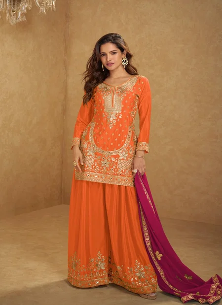 Aarushi By Gulkayra Chinon Designer Readymade Suits Wholesale Price In Surat